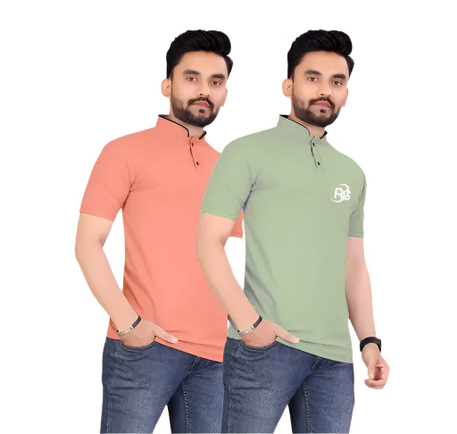 Combo T Shirt Chines Collar Pack Of 2 T Shirt